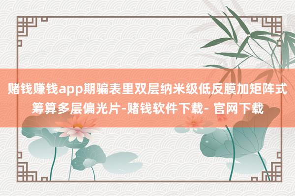 赌钱赚钱app期骗表里双层纳米级低反膜加矩阵式筹算多层偏光片-赌钱软件下载- 官网下载
