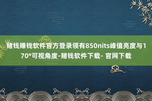 赌钱赚钱软件官方登录领有850nits峰值亮度与170°可视角度-赌钱软件下载- 官网下载